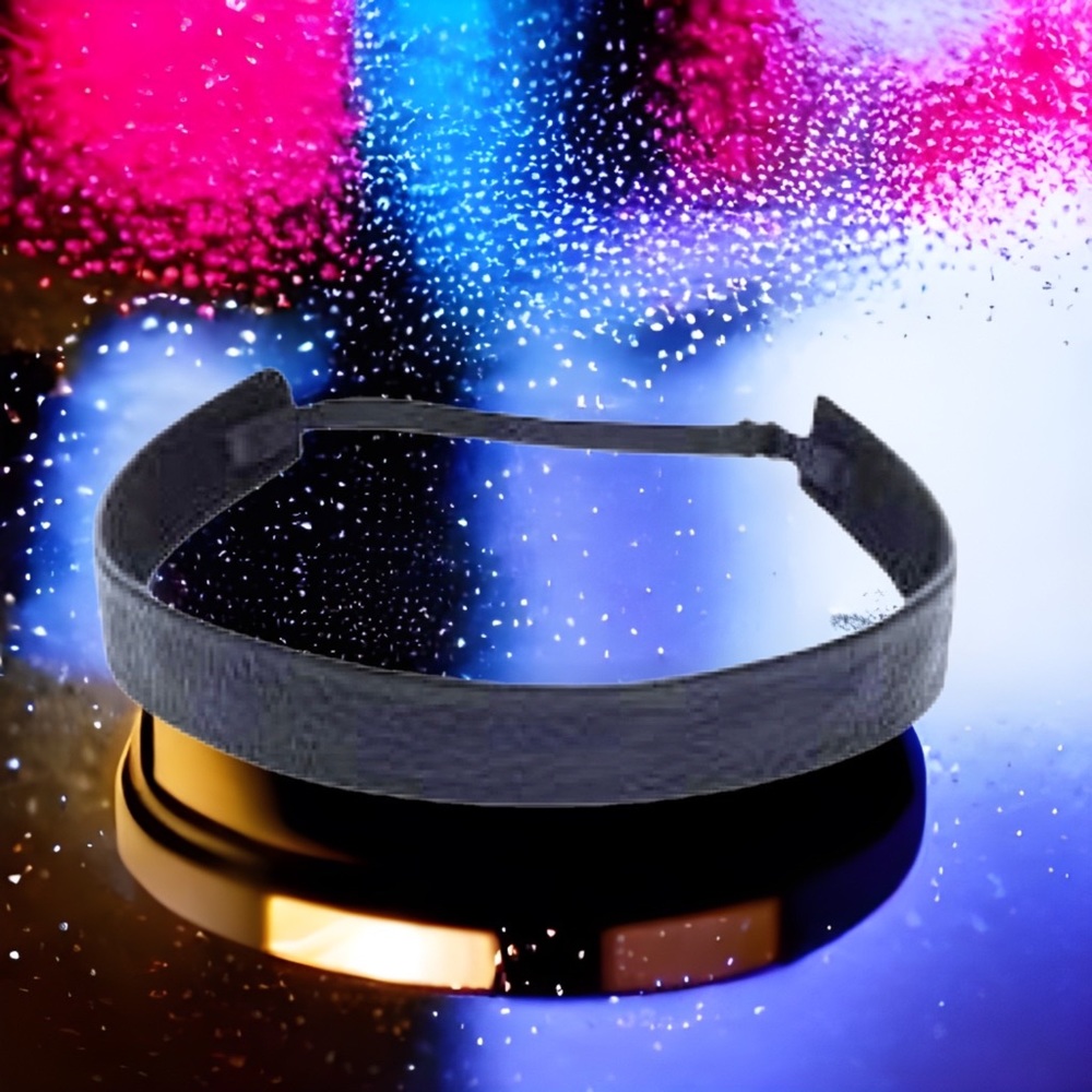 BLACK LEATHER PEBBLED HEADBAND NWT - Picture 4 of 7